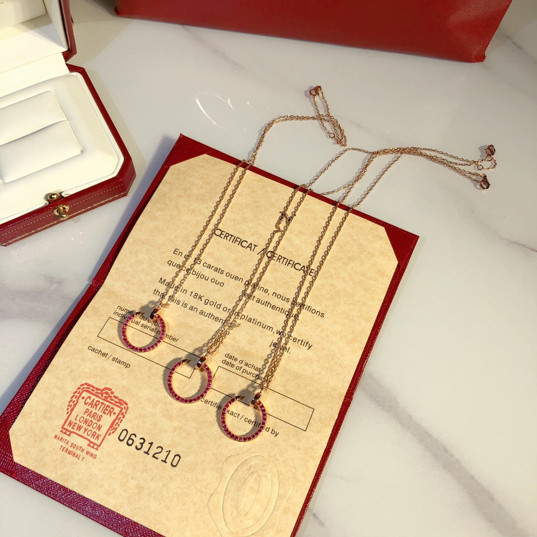 JUSTE NECKLACE GOLD RED DIAMONDS mysite