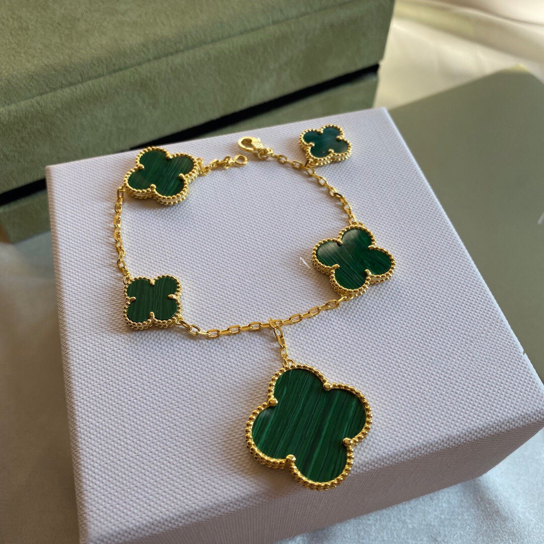 BRACELET 5 MOTIFS MALACHITE GOLD mysite