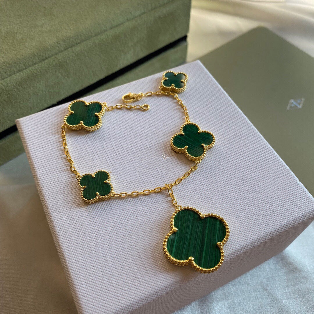 BRACELET 5 MOTIFS MALACHITE GOLD mysite