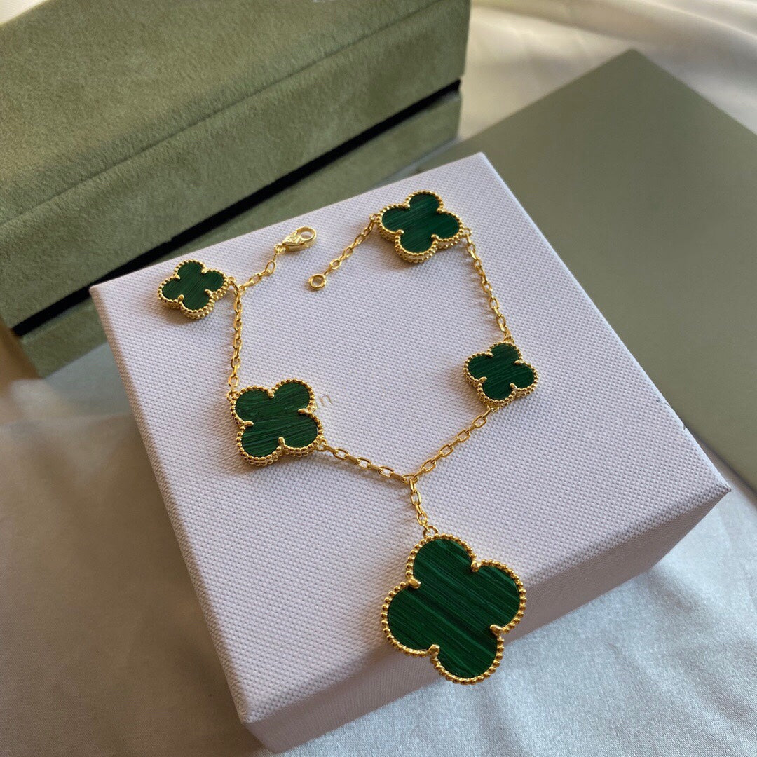 BRACELET 5 MOTIFS MALACHITE GOLD mysite