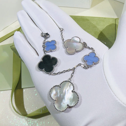 BRACELET 5 MOTIFS SILVER MOP ONYX mysite