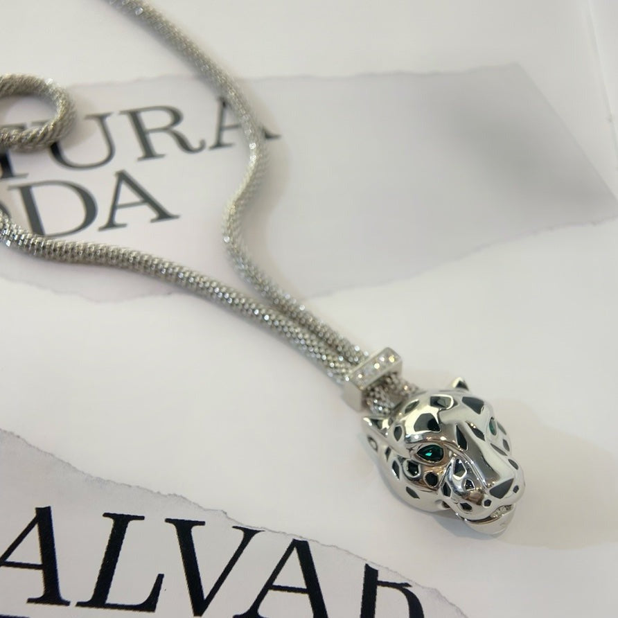 PANTHERE SILVER ONYX NECKLACE mysite
