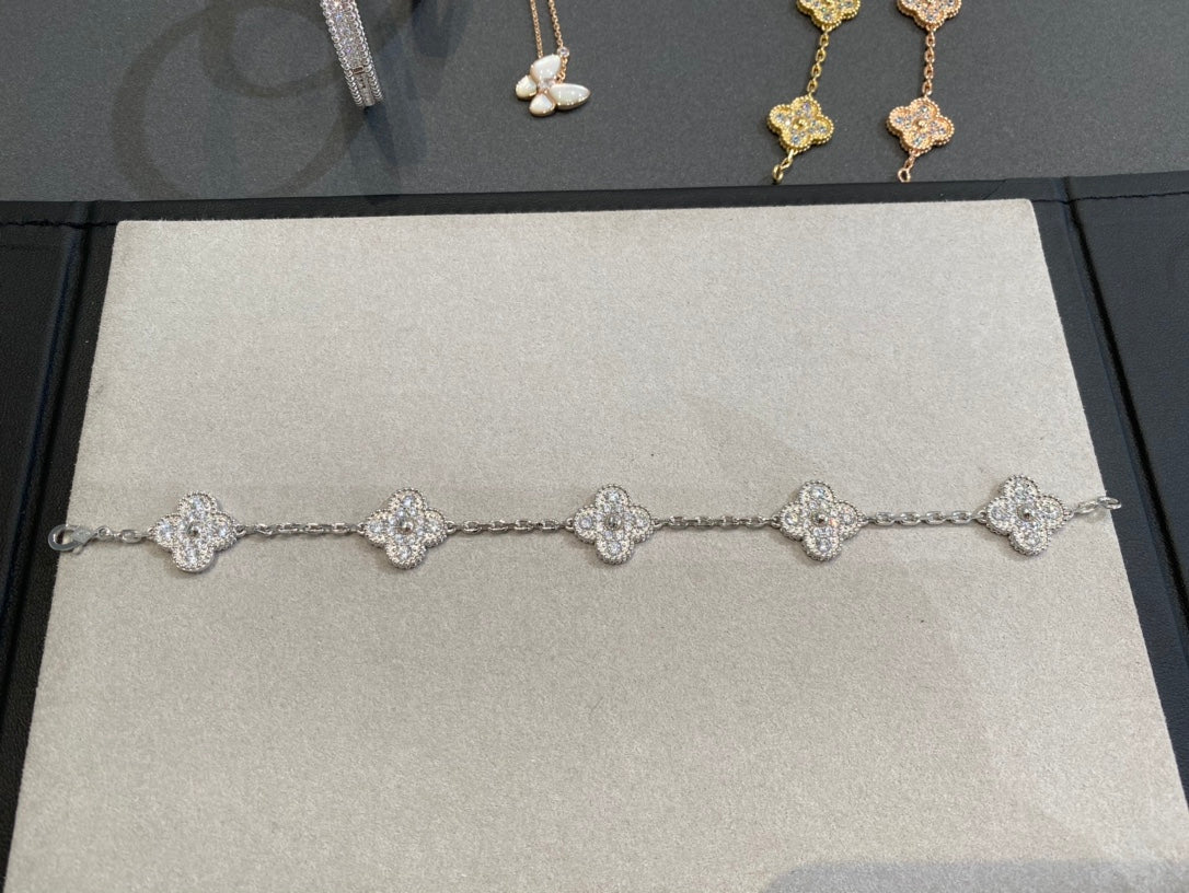 5 MOTIFS SILVER DIAMOND BRACELET mysite