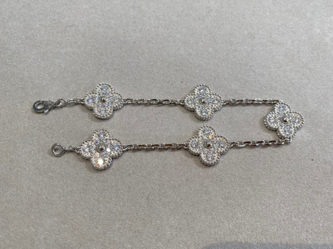 5 MOTIFS SILVER DIAMOND BRACELET mysite