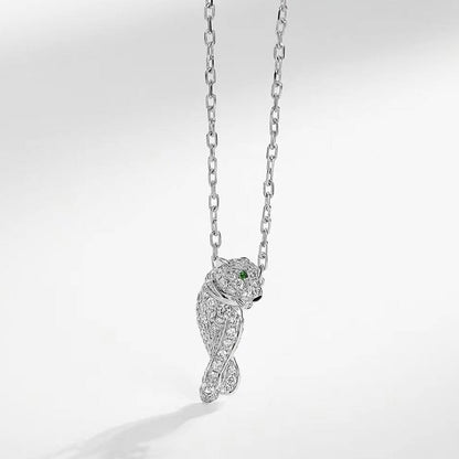 PANTHERE PEDANT SILVER DIAMOND NECKLACE mysite