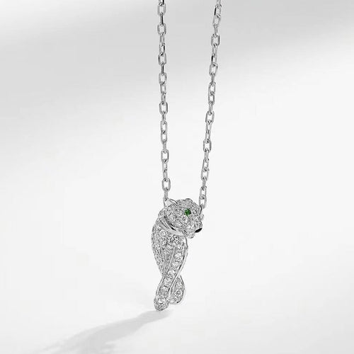 PANTHERE PEDANT SILVER DIAMOND NECKLACE mysite
