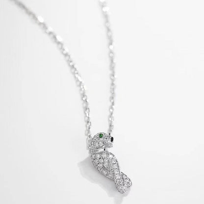 PANTHERE PEDANT SILVER DIAMOND NECKLACE mysite