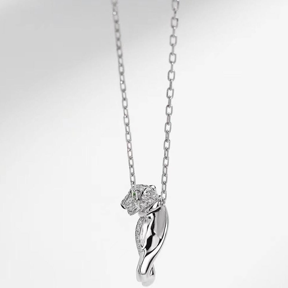 PANTHERE PEDANT SILVER DIAMOND NECKLACE mysite
