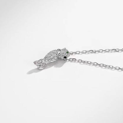 PANTHERE PEDANT SILVER DIAMOND NECKLACE mysite