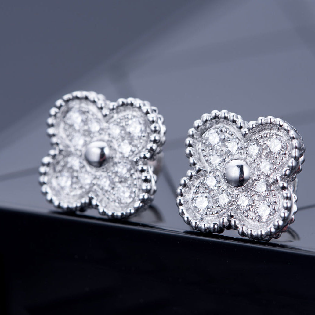 SILVER DIAMOND STUD EARRINGS mysite