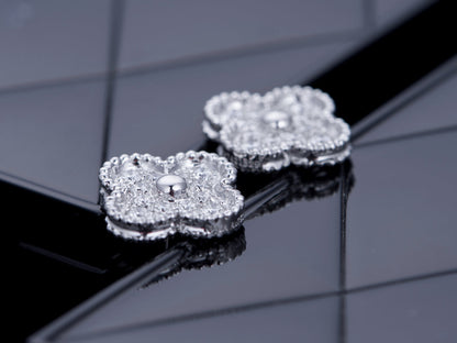 SILVER DIAMOND STUD EARRINGS mysite
