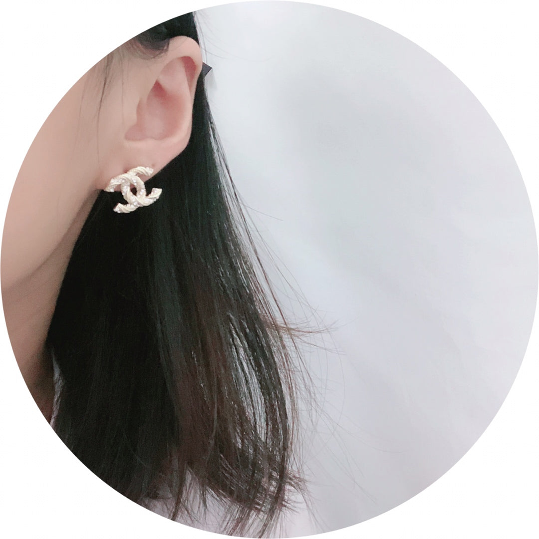 CC GOLD DIAMOND STUD MEDIUM EARRINGS mysite