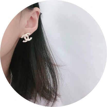 CC GOLD DIAMOND STUD MEDIUM EARRINGS mysite