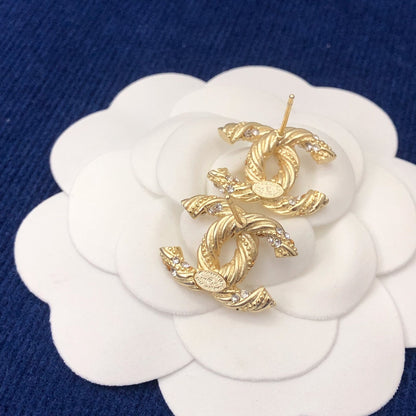 CC GOLD DIAMOND STUD MEDIUM EARRINGS mysite