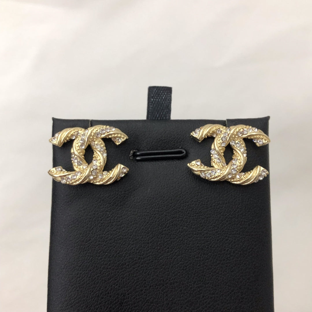 CC GOLD DIAMOND STUD MEDIUM EARRINGS mysite
