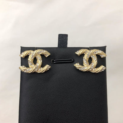 CC GOLD DIAMOND STUD MEDIUM EARRINGS mysite