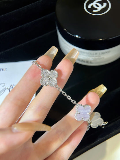 5 MOTIFS SILVER CHALCEDONY DIAMOND BRACELET mysite