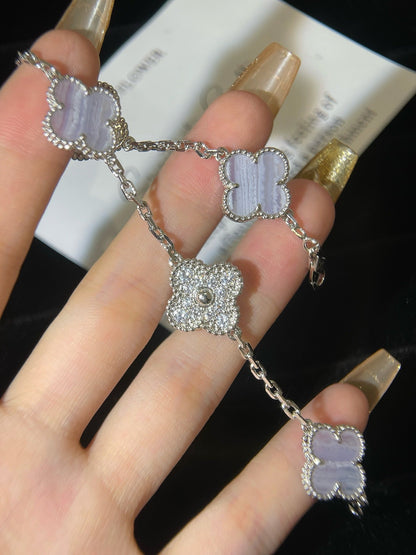 5 MOTIFS SILVER CHALCEDONY DIAMOND BRACELET mysite