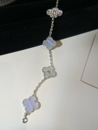 5 MOTIFS SILVER CHALCEDONY DIAMOND BRACELET mysite