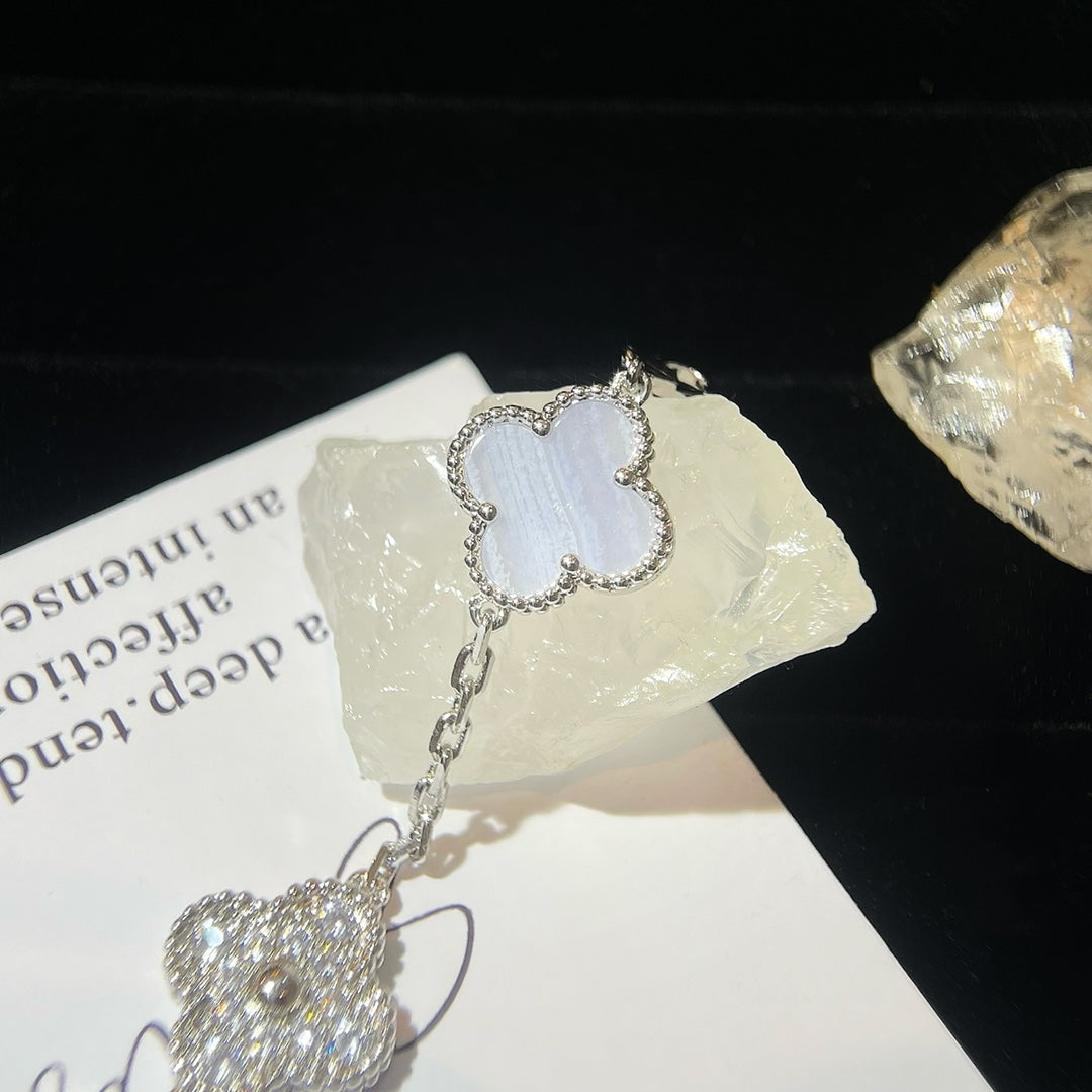 5 MOTIFS SILVER CHALCEDONY DIAMOND BRACELET mysite