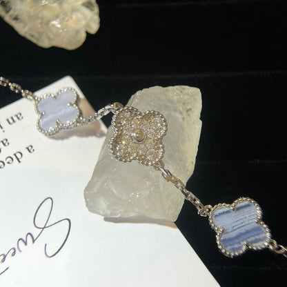 5 MOTIFS SILVER CHALCEDONY DIAMOND BRACELET mysite