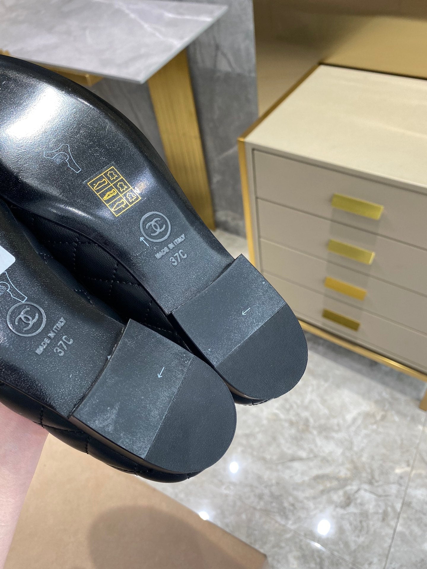 BALLET FLATS BLACK QUILTED LAMBSKIN mysite
