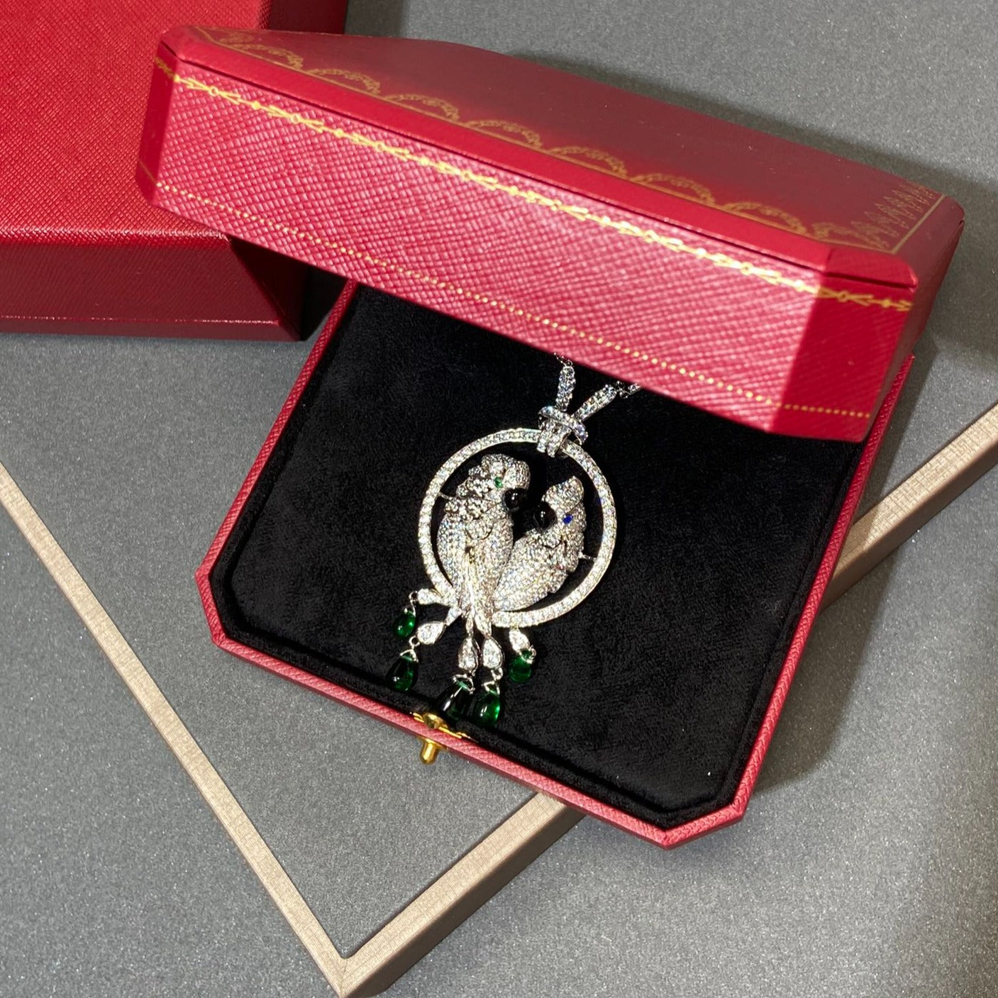 LESOISEAUX SILVER DIAMOND PAVED NECKLACE mysite