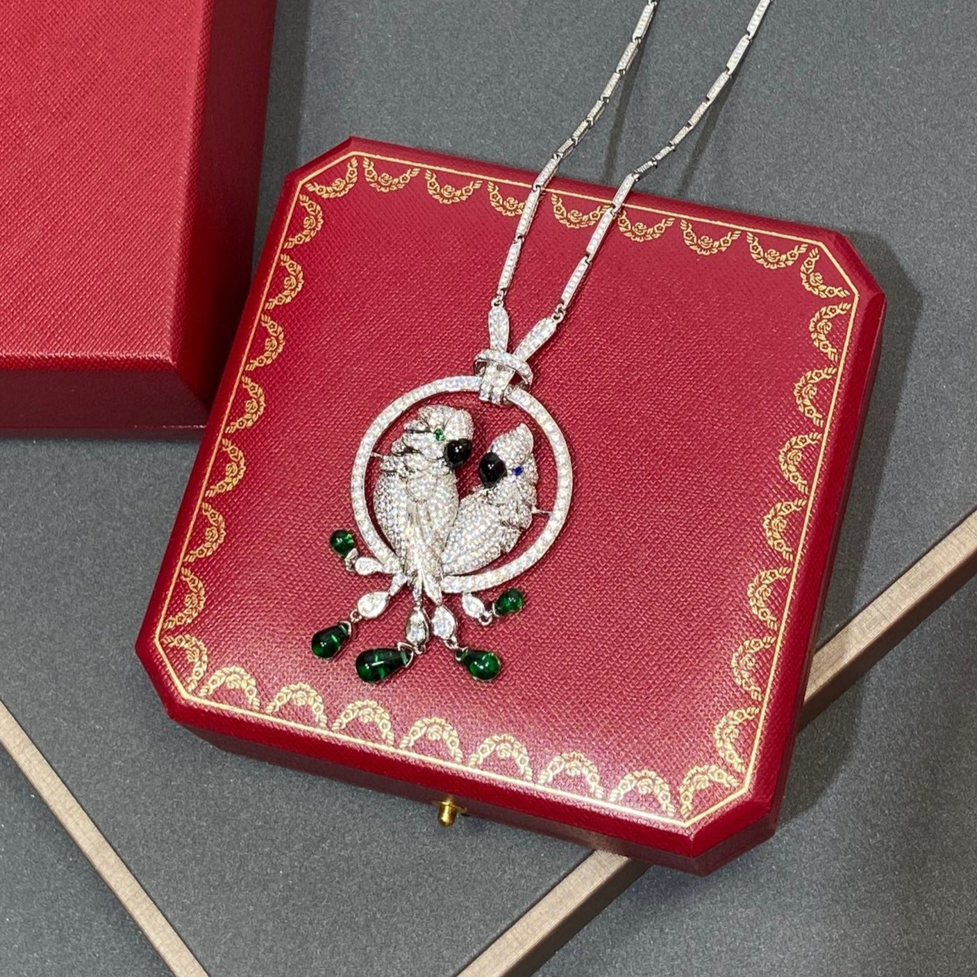 LESOISEAUX SILVER DIAMOND PAVED NECKLACE mysite