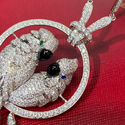 LESOISEAUX SILVER DIAMOND PAVED NECKLACE mysite