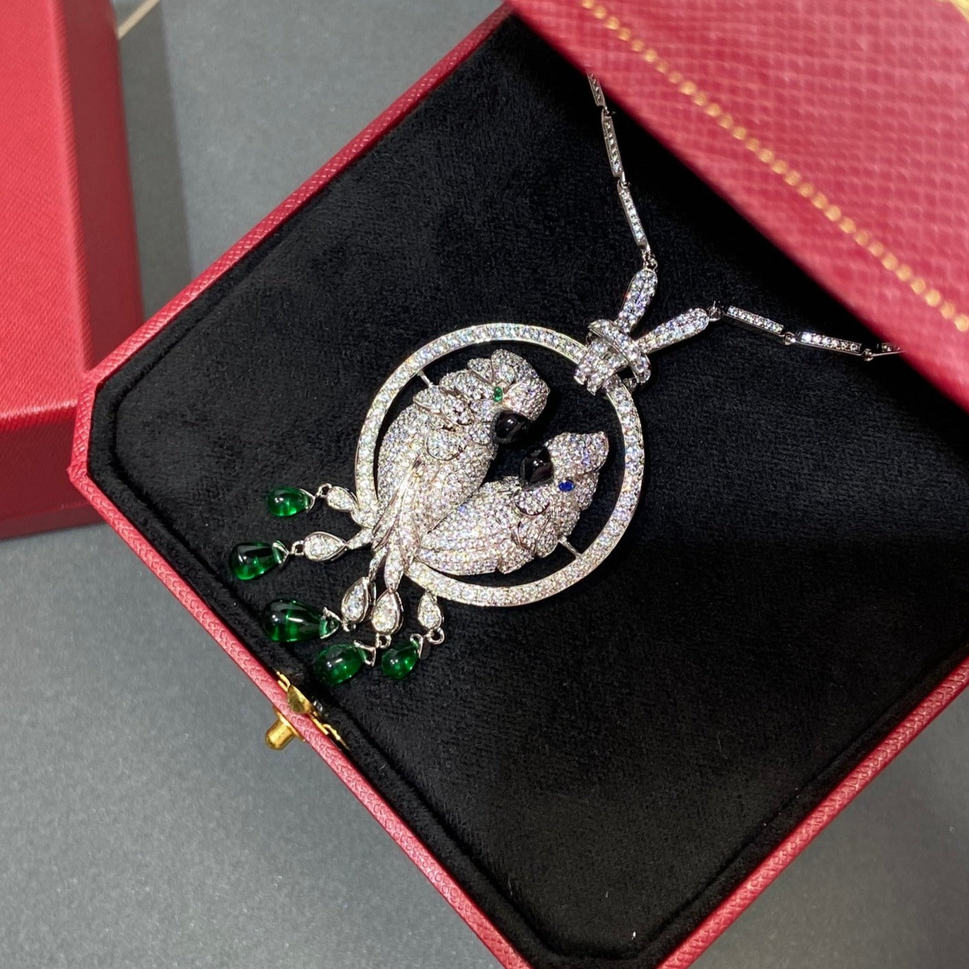 LESOISEAUX SILVER DIAMOND PAVED NECKLACE mysite