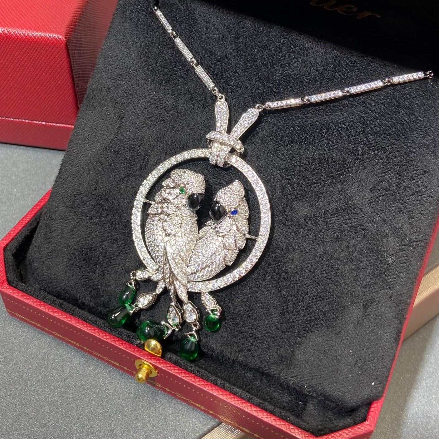 LESOISEAUX SILVER DIAMOND PAVED NECKLACE mysite
