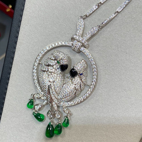 LESOISEAUX SILVER DIAMOND PAVED NECKLACE mysite