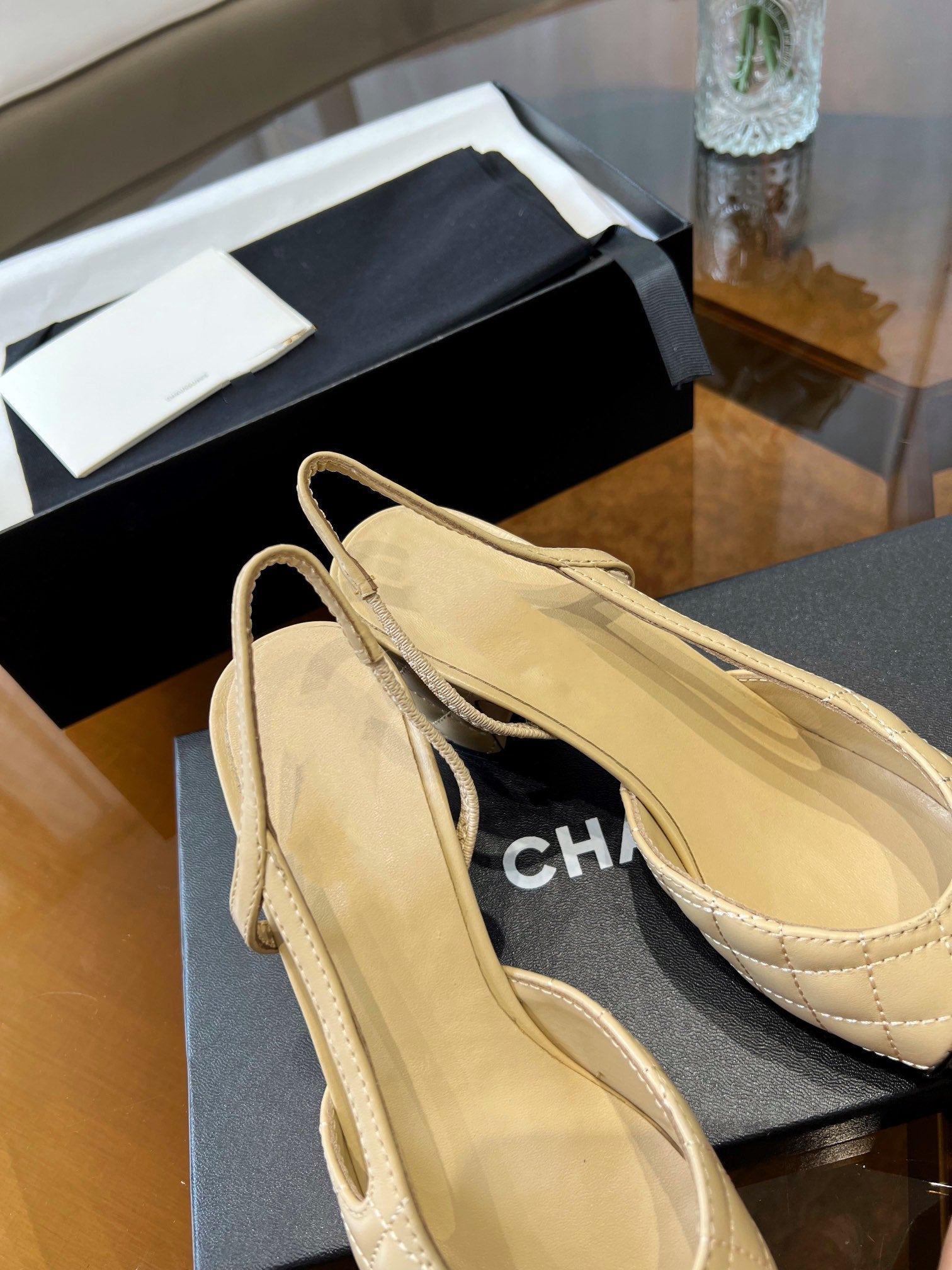 high slingbacks beige quilted lambskin mysite