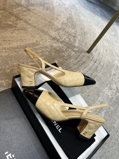 high slingbacks beige quilted lambskin mysite