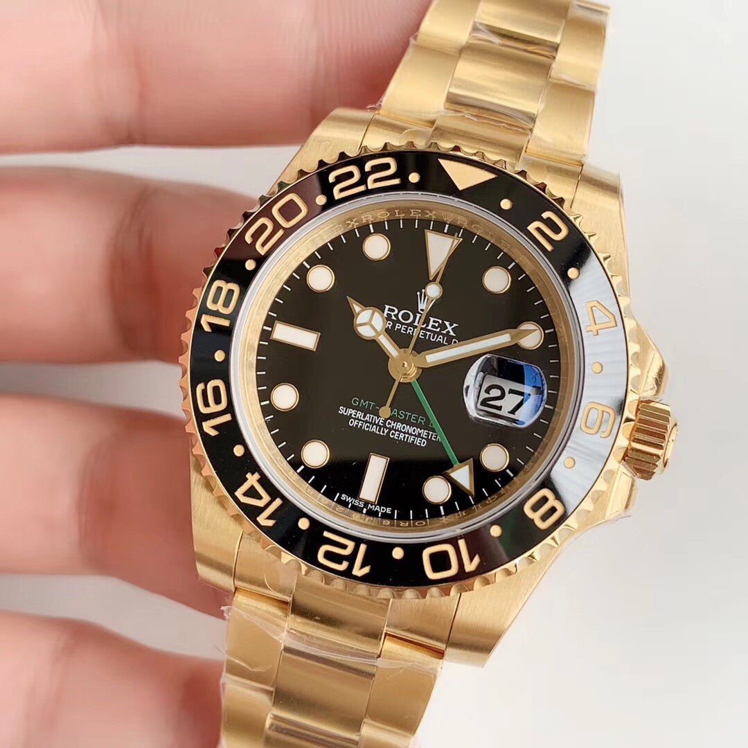 Automatic Watch Replica GMT Master II FULL GOLD BLACK 100712