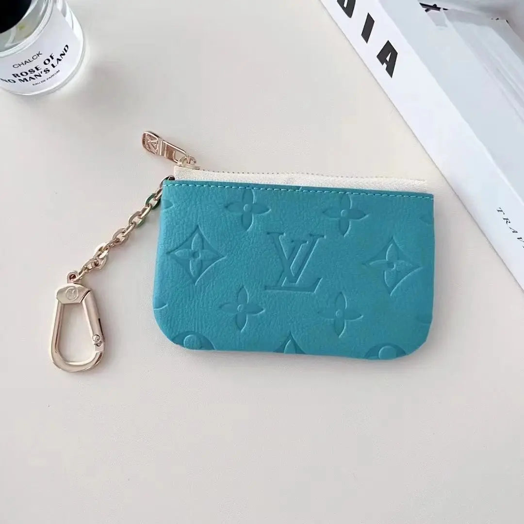 Colorful -Inspired Embossed Coin Pouch Collection with Chain Clip-s2 mysite
