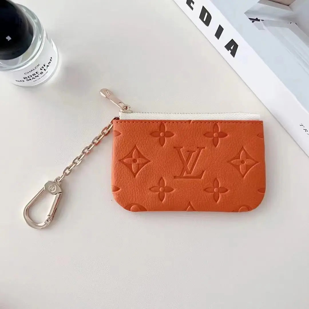 Colorful -Inspired Embossed Coin Pouch Collection with Chain Clip-s2 mysite