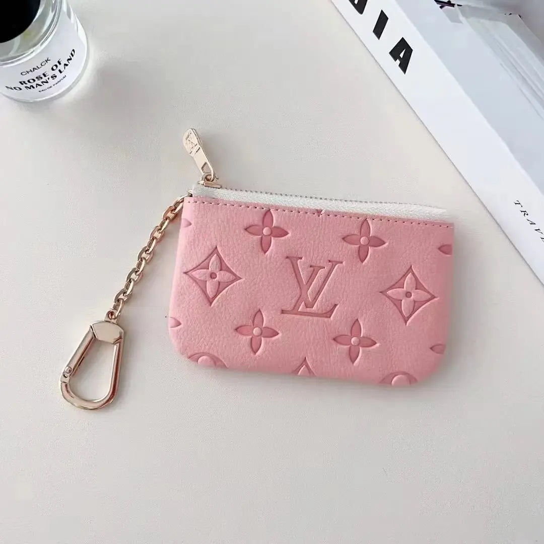 Colorful -Inspired Embossed Coin Pouch Collection with Chain Clip-s2 mysite