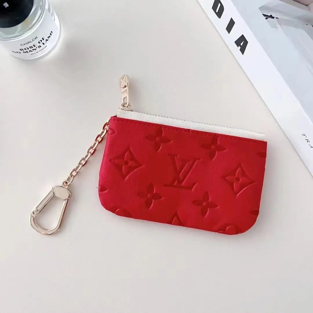 Colorful -Inspired Embossed Coin Pouch Collection with Chain Clip-s2 mysite