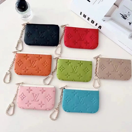 Colorful -Inspired Embossed Coin Pouch Collection with Chain Clip-s2 mysite