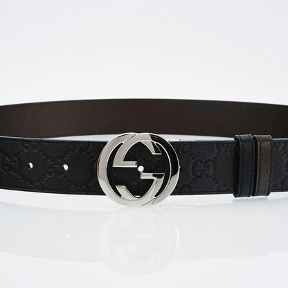GG Reversible Leather Belt with Silver Buckle-1 mysite