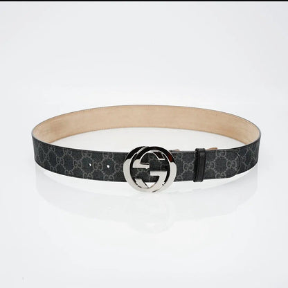 GG Reversible Leather Belt with Silver Buckle-1 mysite