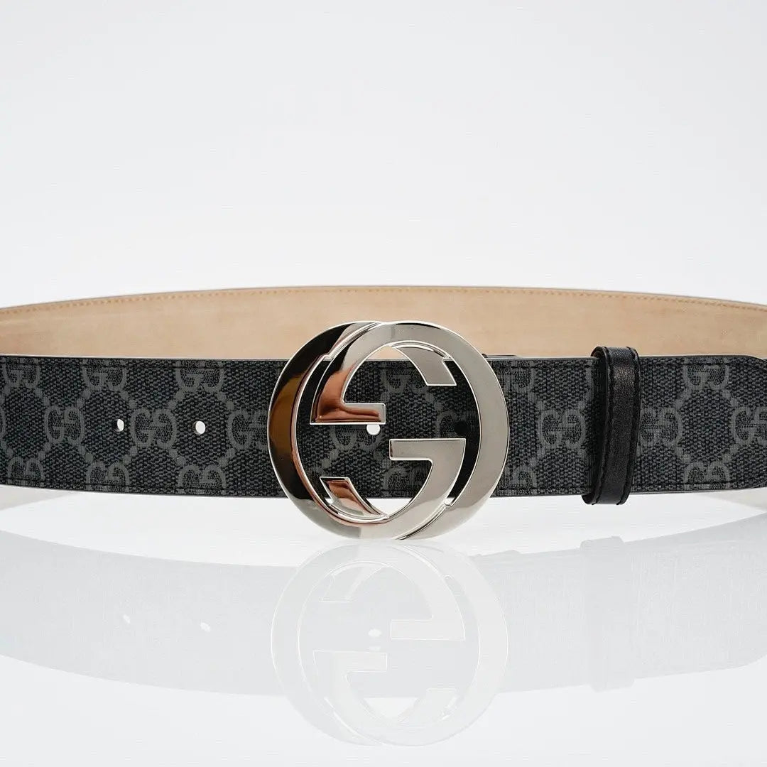 GG Reversible Leather Belt with Silver Buckle-1 mysite