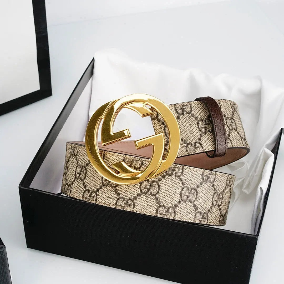 GG Reversible Leather Belt with Gold Buckle-1 mysite
