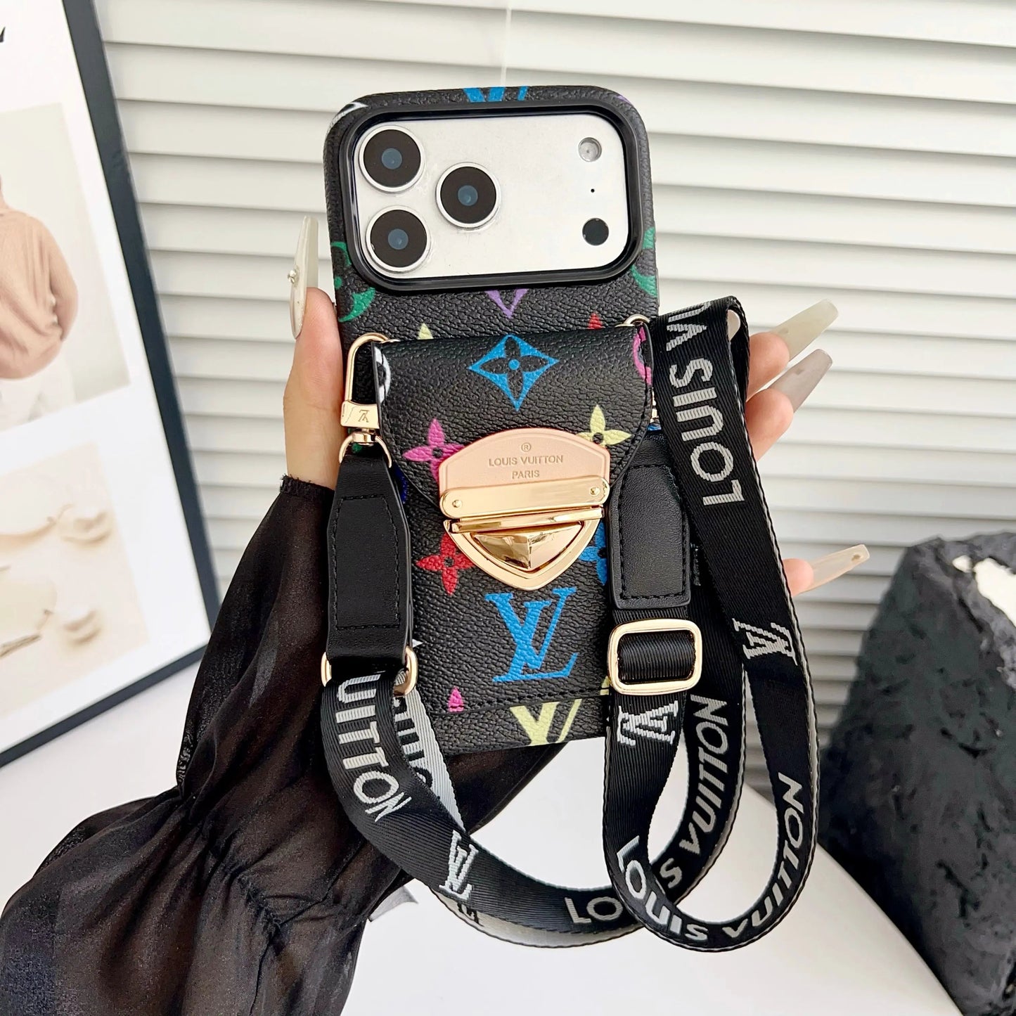 Luxury Crossbody iPhone Case with Card Pocket & Detachable Strap-s2 mysite