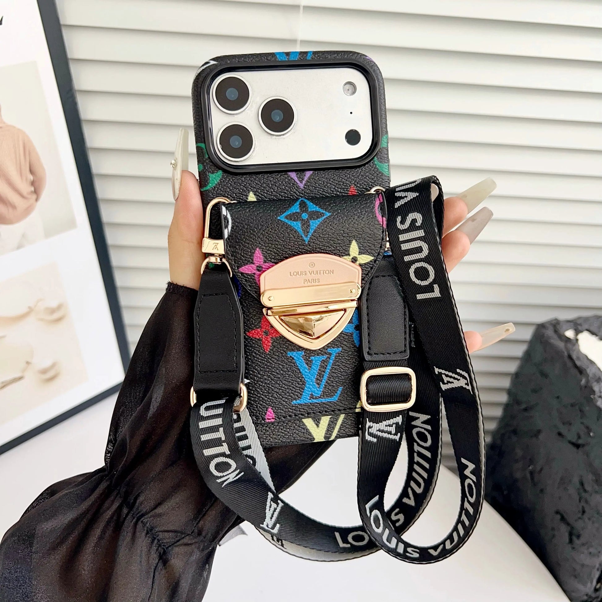 Luxury Crossbody iPhone Case with Card Pocket & Detachable Strap-s2 mysite