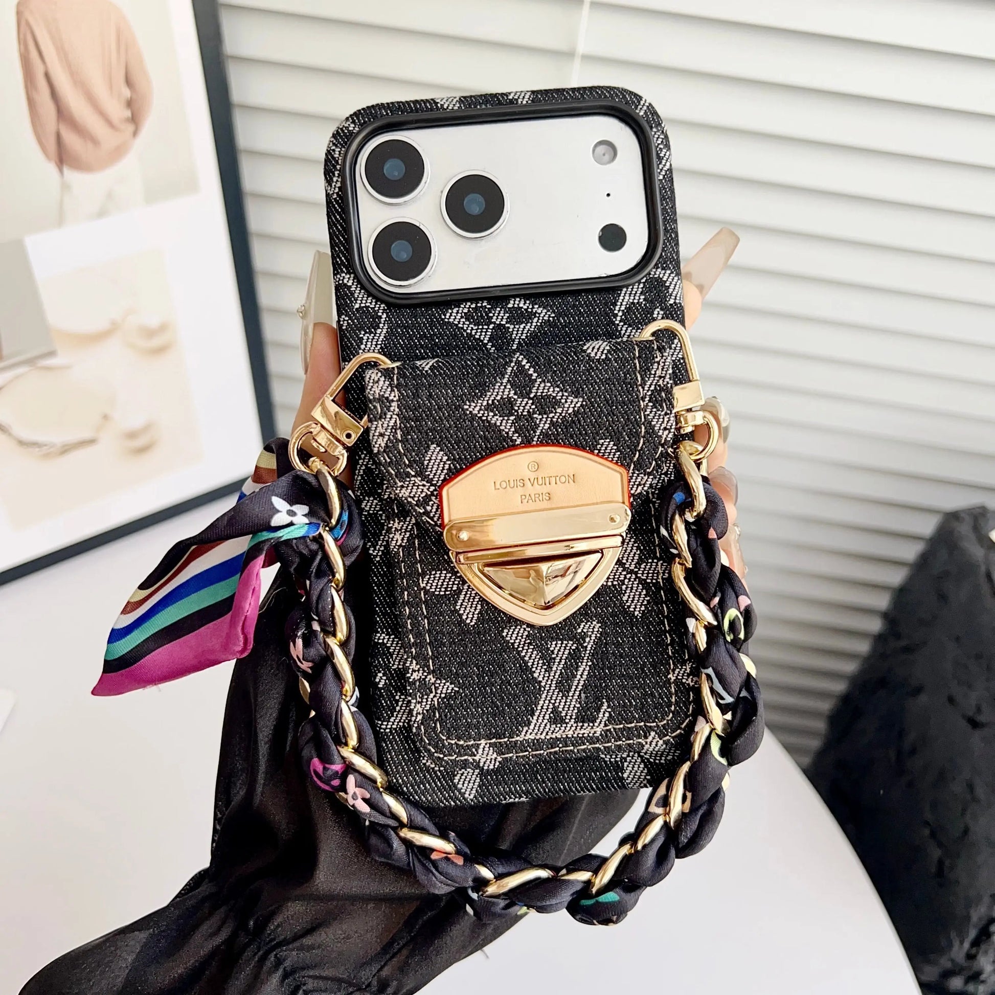 Luxury Crossbody iPhone Case with Card Pocket & Detachable Strap-s2 mysite