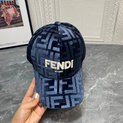Luxury FF Gold Velvet Baseball Cap | Luxury Designer Adjustable Hat-s2 mysite