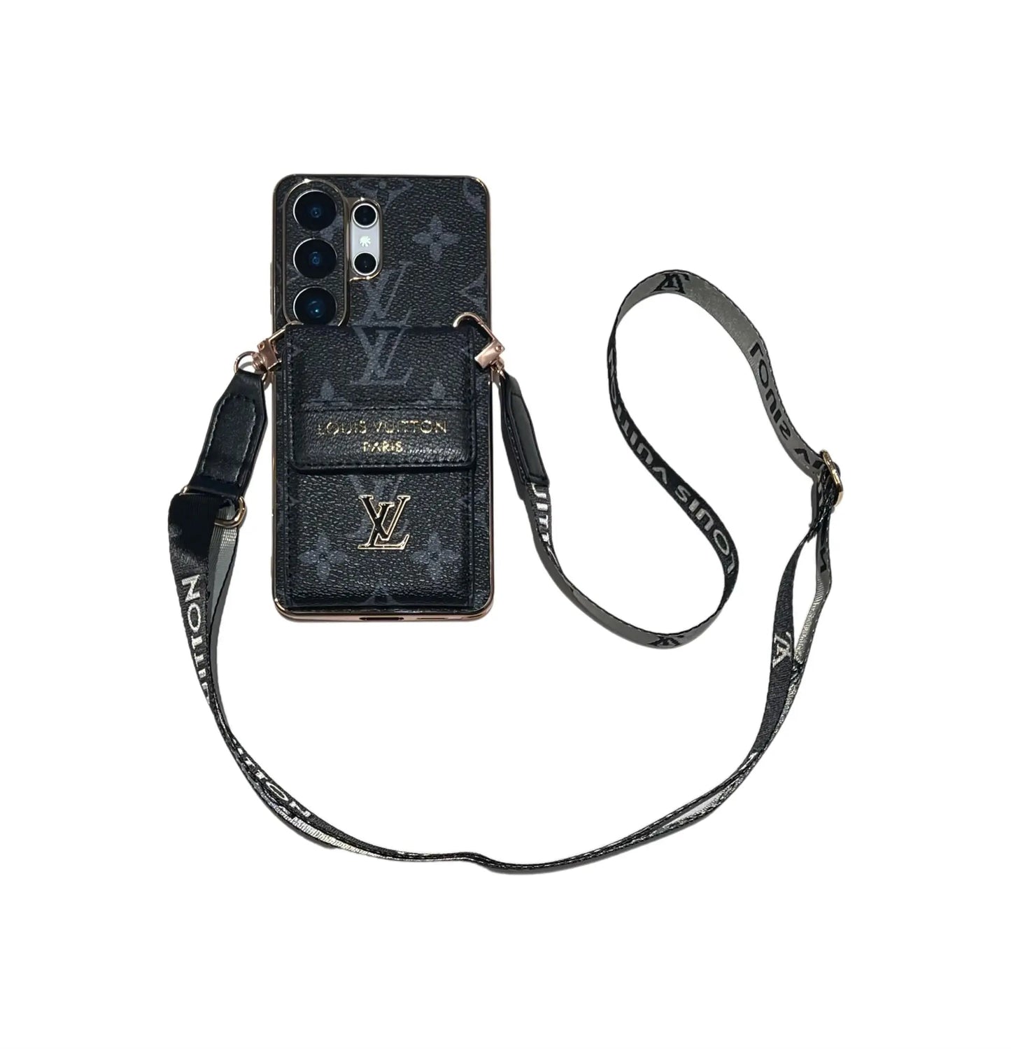 Luxury Advanced Leather Samsung Phone Case with Wallet and Strap.-1 mysite