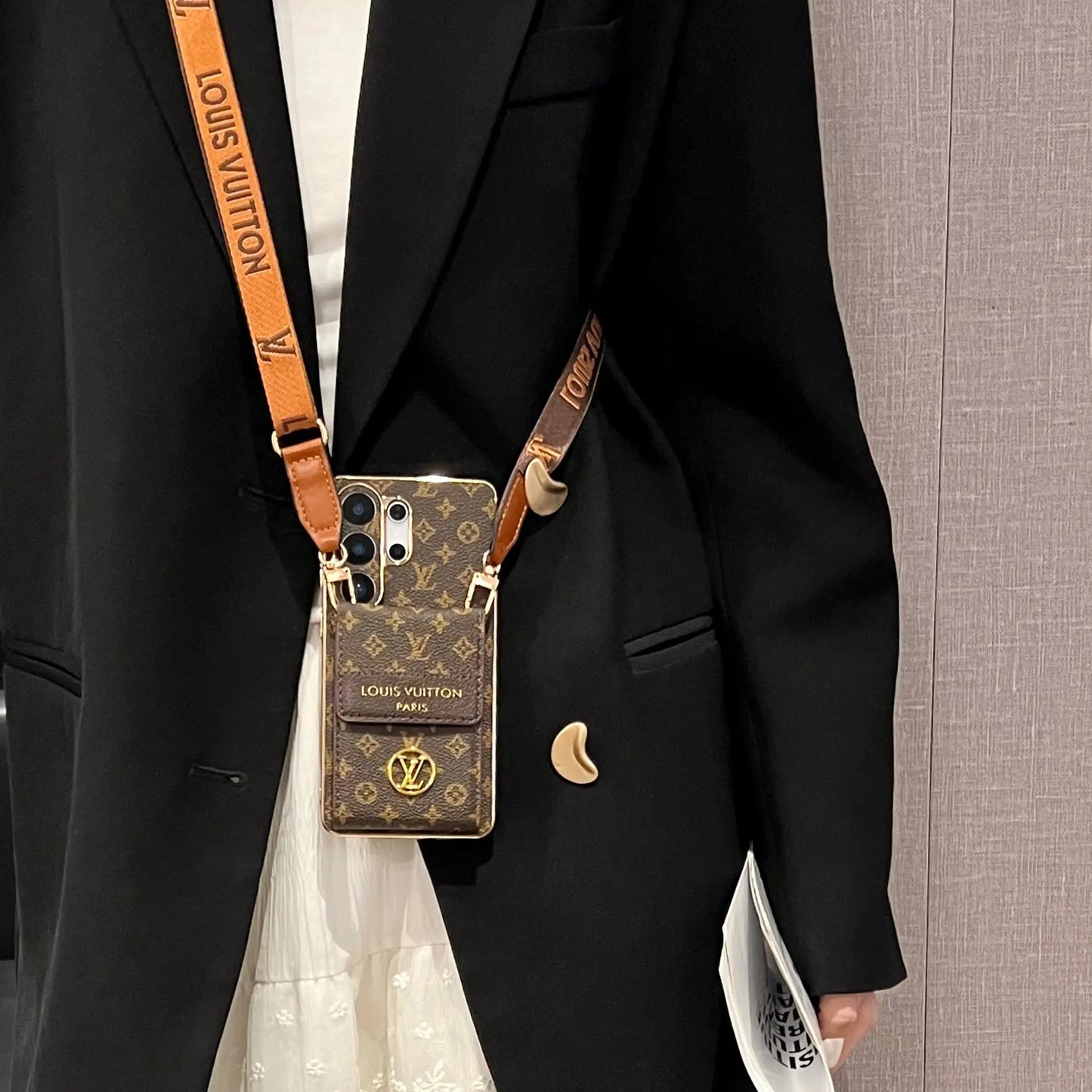 Luxury Advanced Leather Samsung Phone Case with Wallet and Strap.-1 mysite